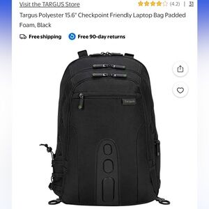 Targus Black Backpack with Subtle Green Accents